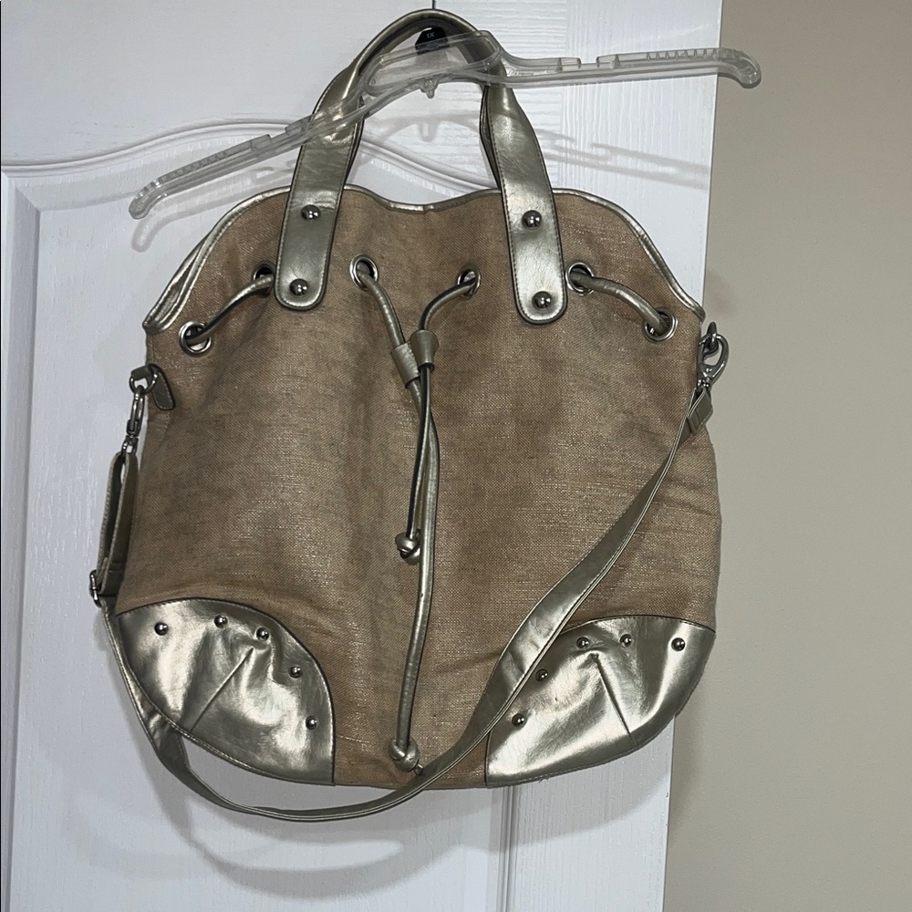 Stylish Tan and Silver Women's Bag
